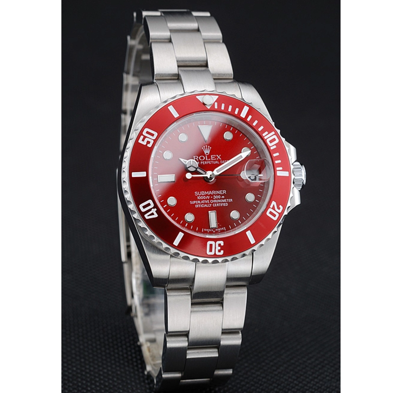 Aaa replica watch Dial Red Submariner Stainless Bracelet 1454154 Steel Rolex 0723